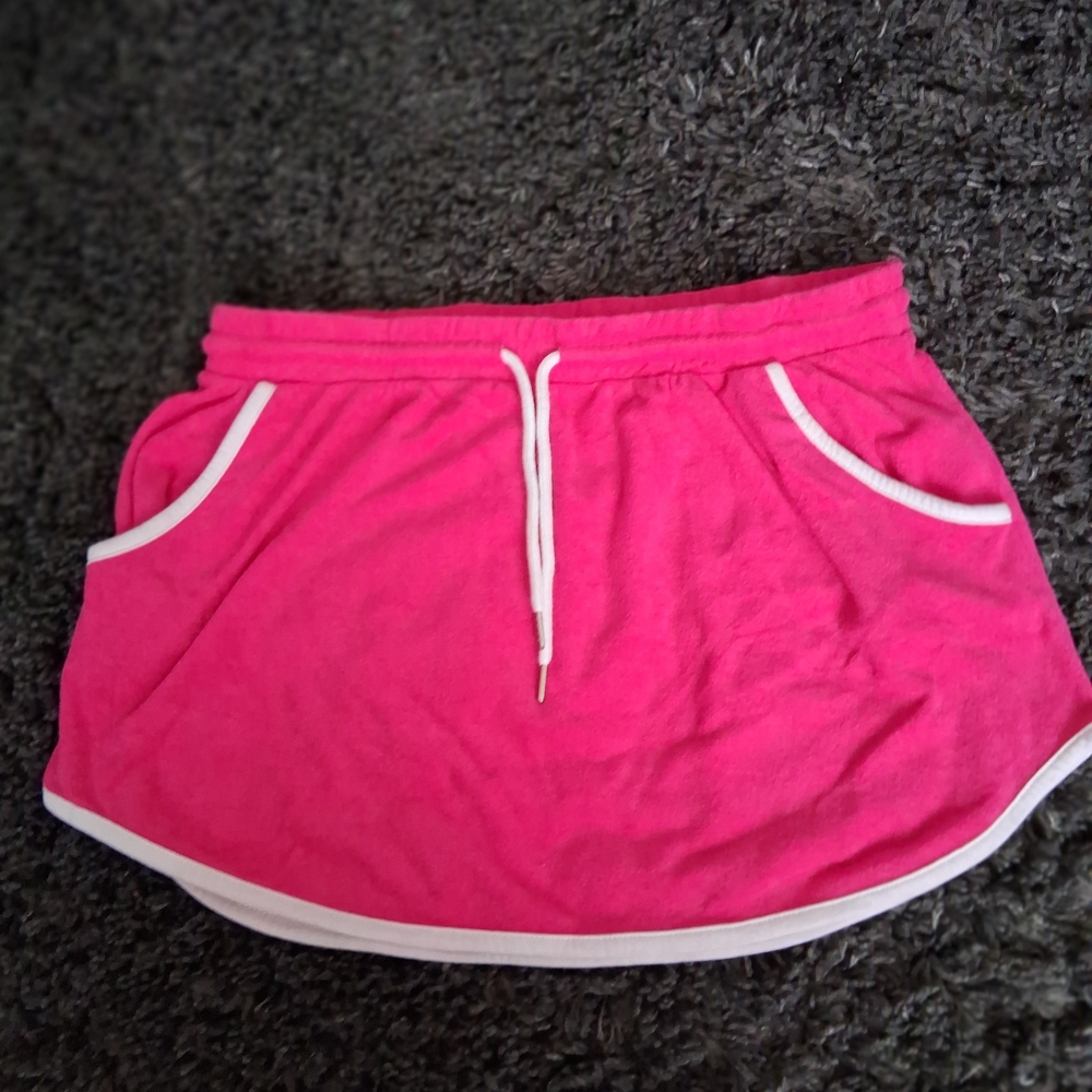 No Boundaries Hot Pink Terry Skirt